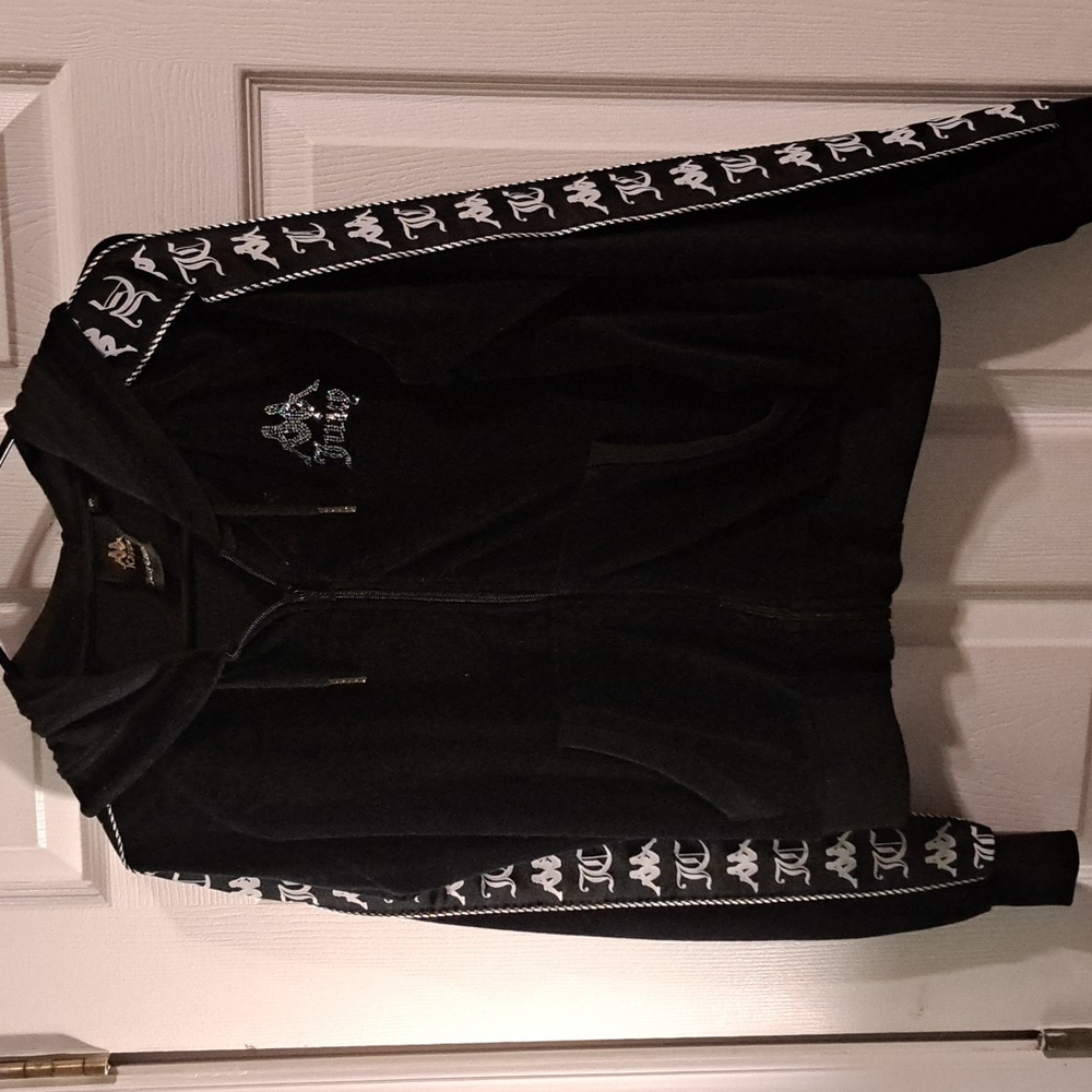 NWOT, Juicy X Kappa Black Velour Bling Hoodie